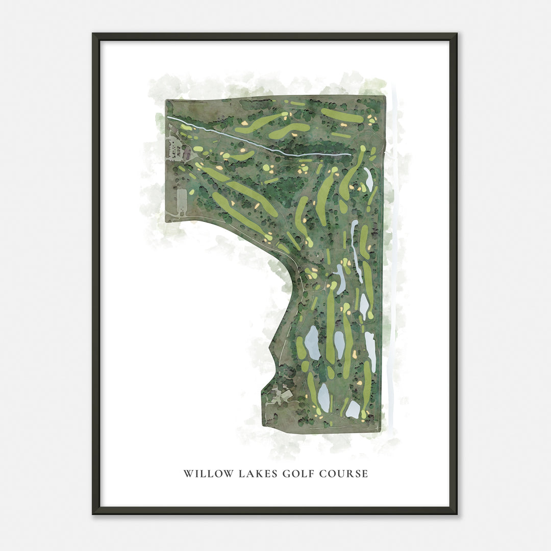 Print of Willow Lakes Golf Course Classic Map