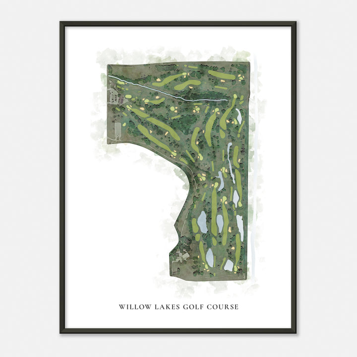 Print of Willow Lakes Golf Course Classic Map