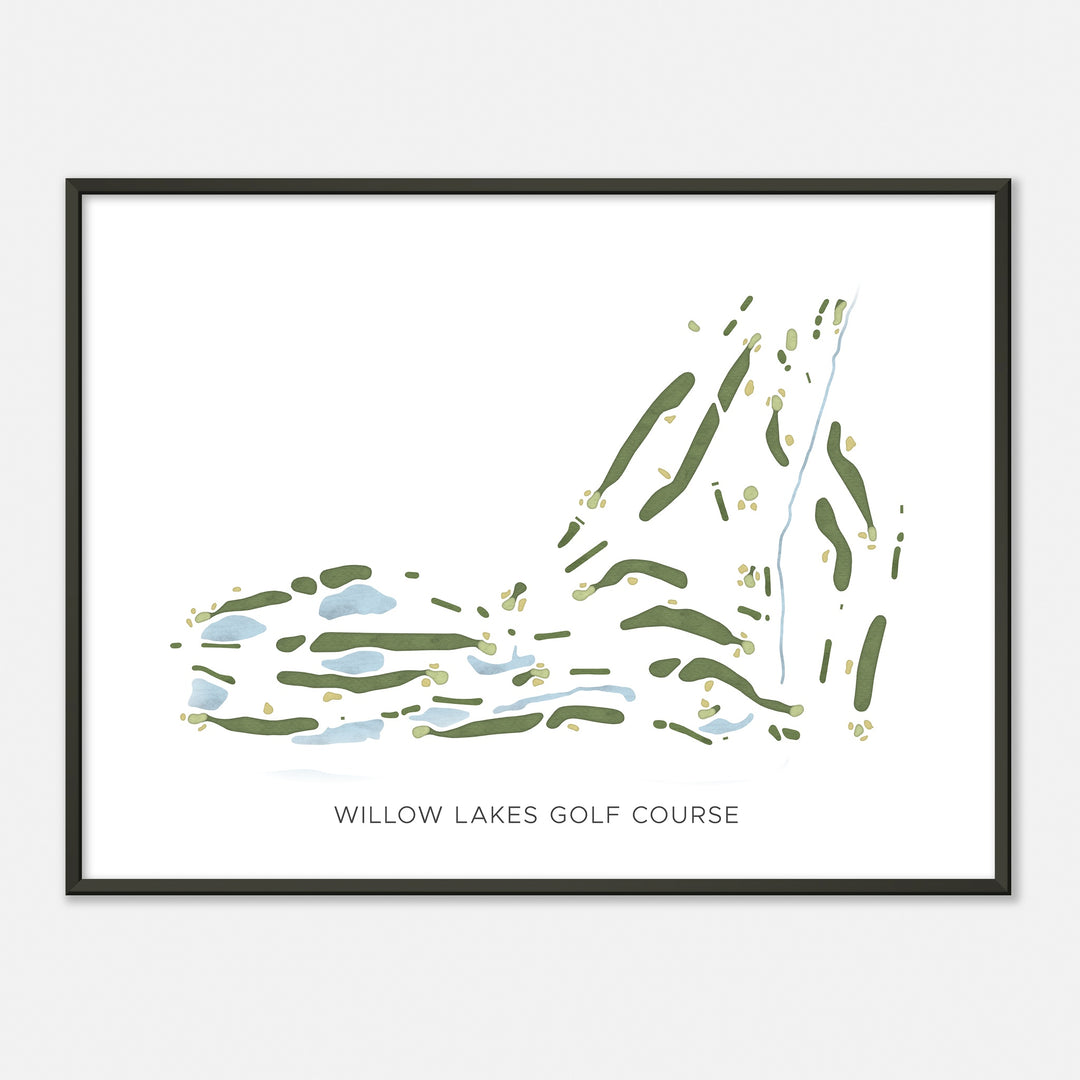 Print of Willow Lakes Golf Course Modern Map