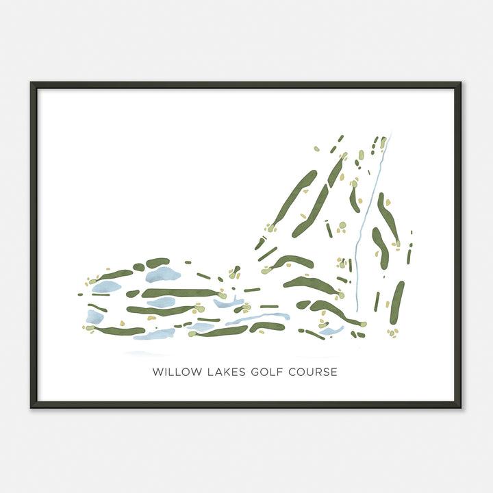 Print of Willow Lakes Golf Course Modern Map
