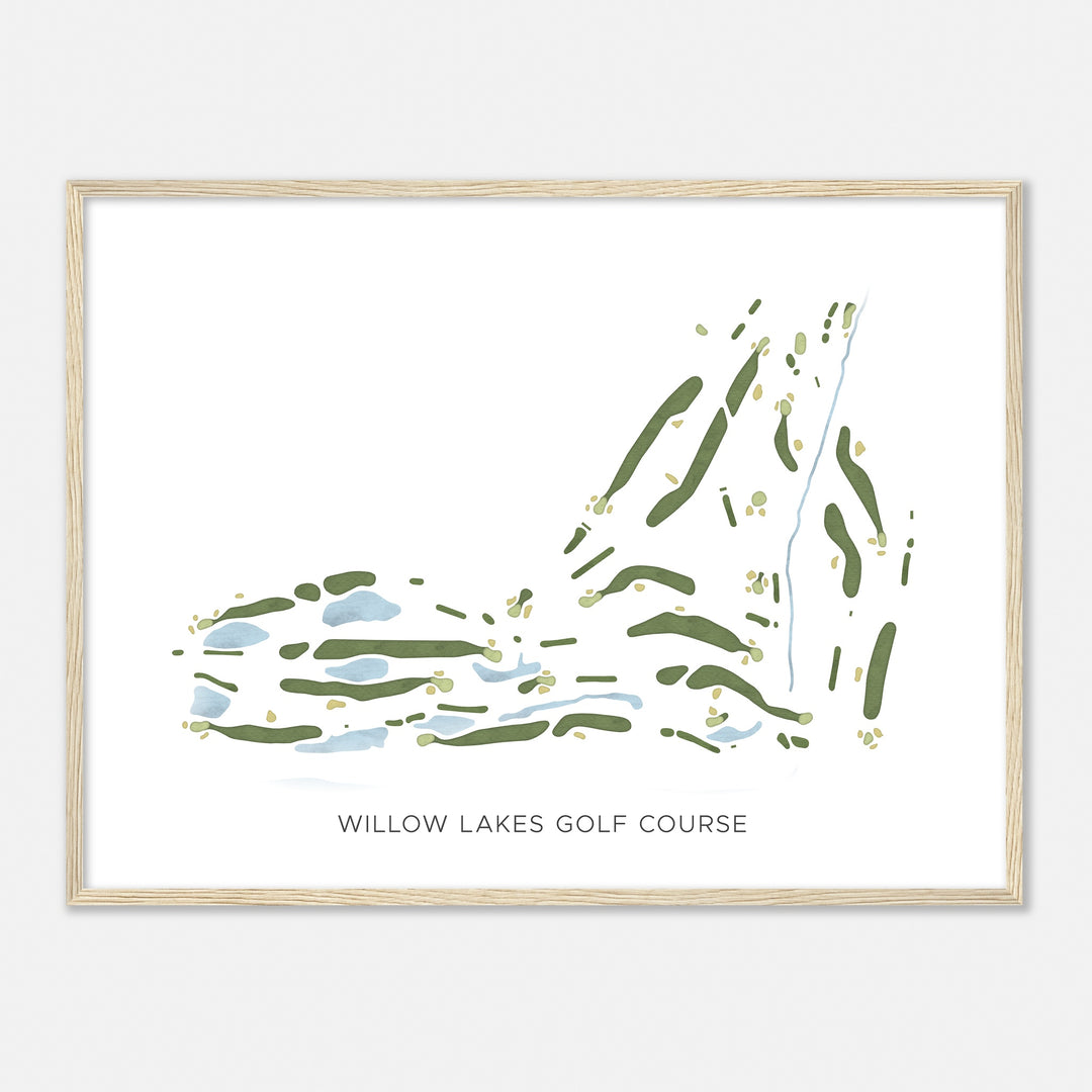 Print of Willow Lakes Golf Course Modern Map