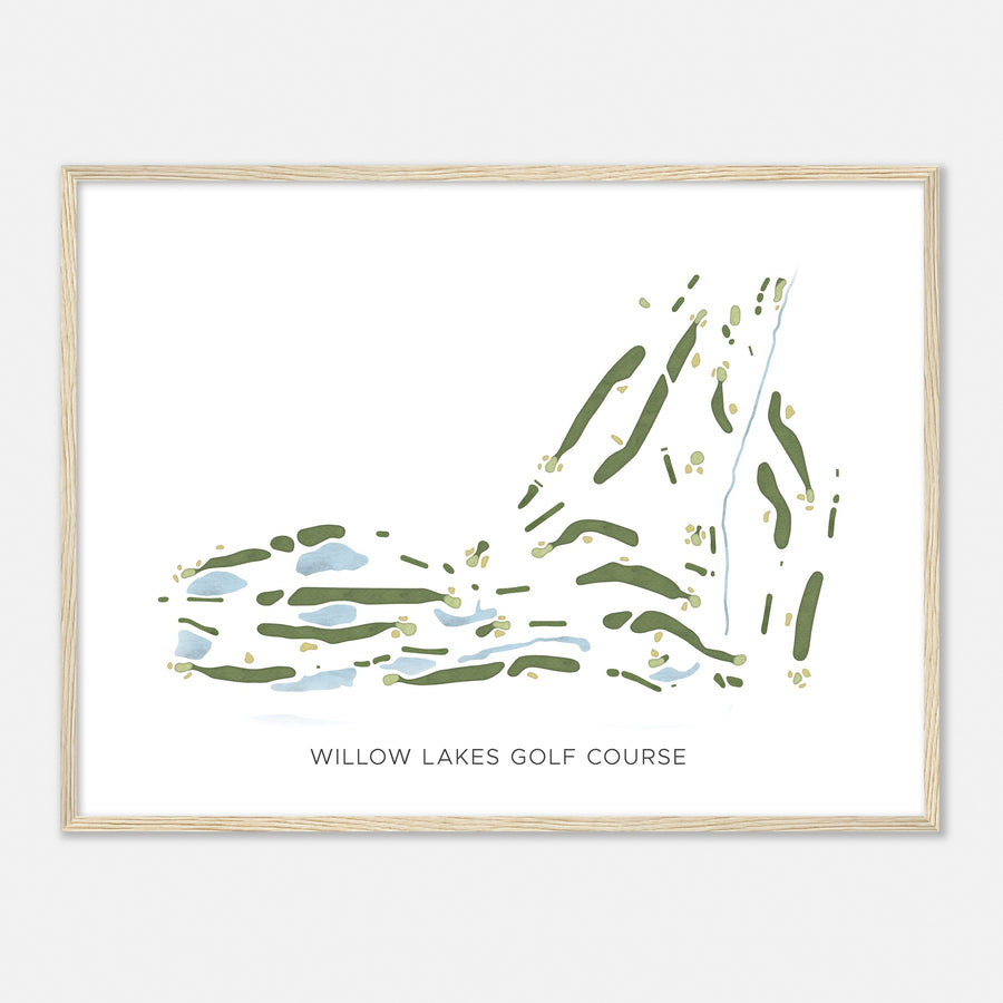 Print of Willow Lakes Golf Course Modern Map