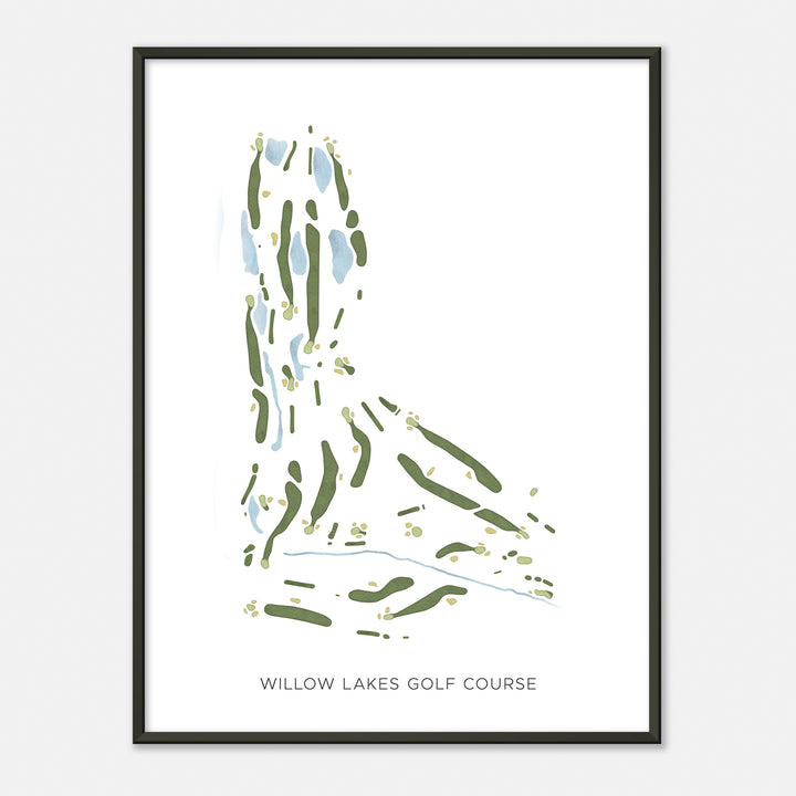 Print of Willow Lakes Golf Course Modern Map
