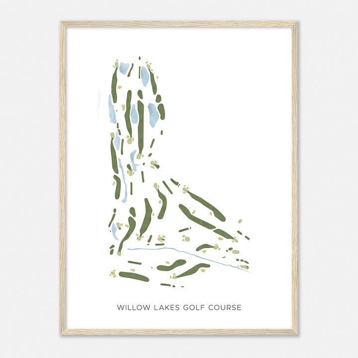 Print of Willow Lakes Golf Course Modern Map