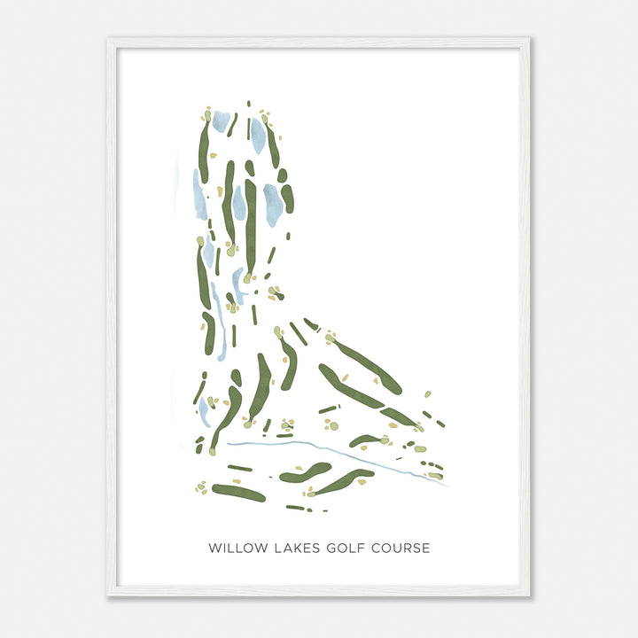 Print of Willow Lakes Golf Course Modern Map