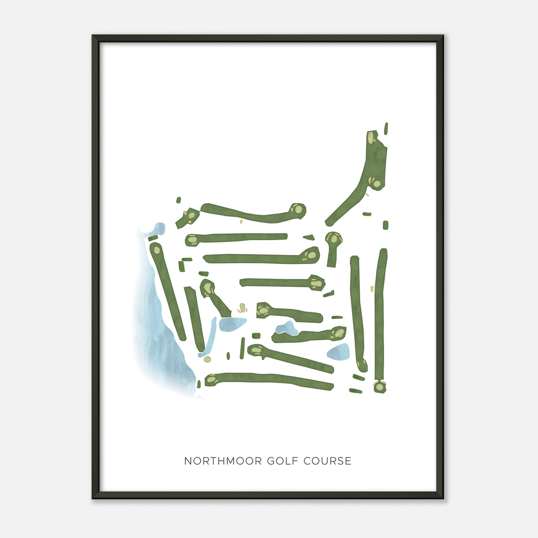 Print of Northmoor Golf Course Modern Map