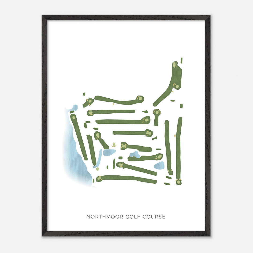 Print of Northmoor Golf Course Modern Map