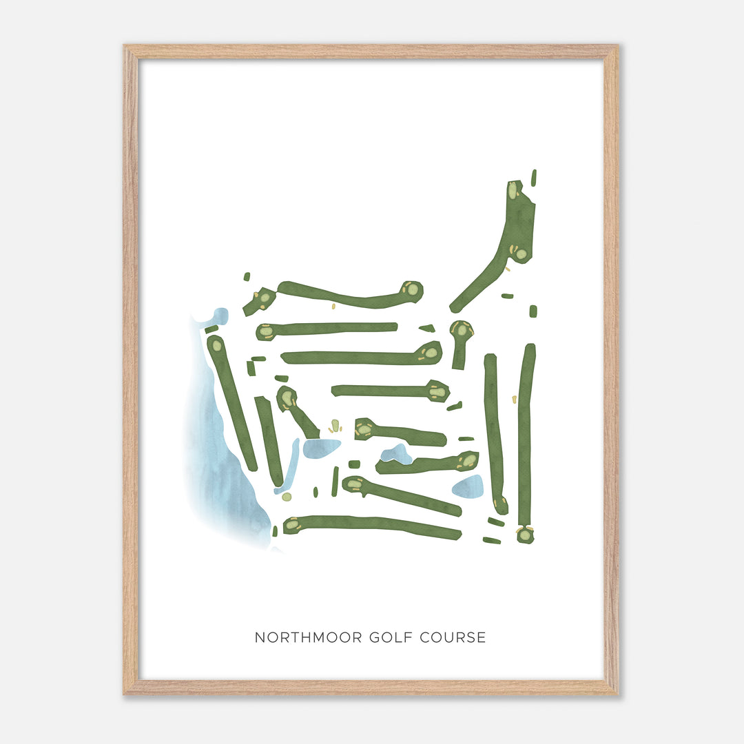 Print of Northmoor Golf Course Modern Map