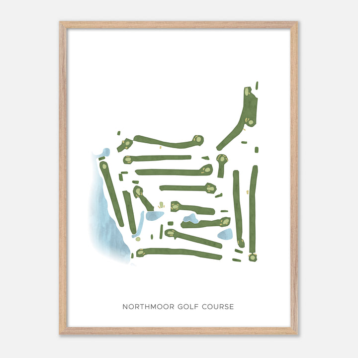 Print of Northmoor Golf Course Modern Map