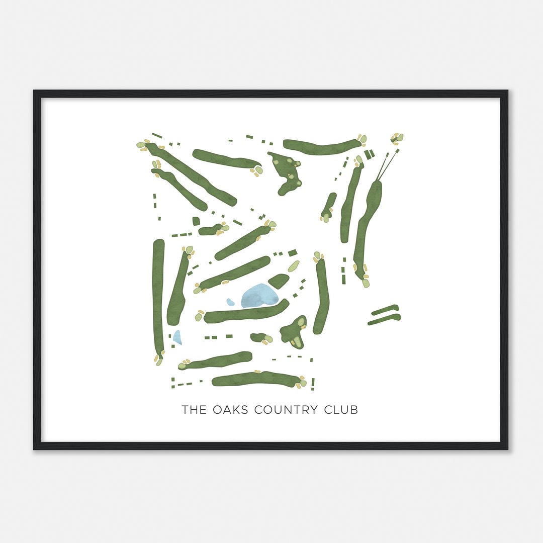 Print of The Oaks Country Club Modern Map