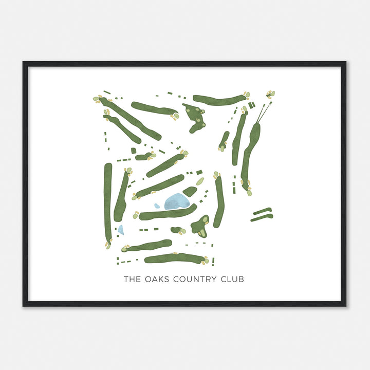 Print of The Oaks Country Club Modern Map