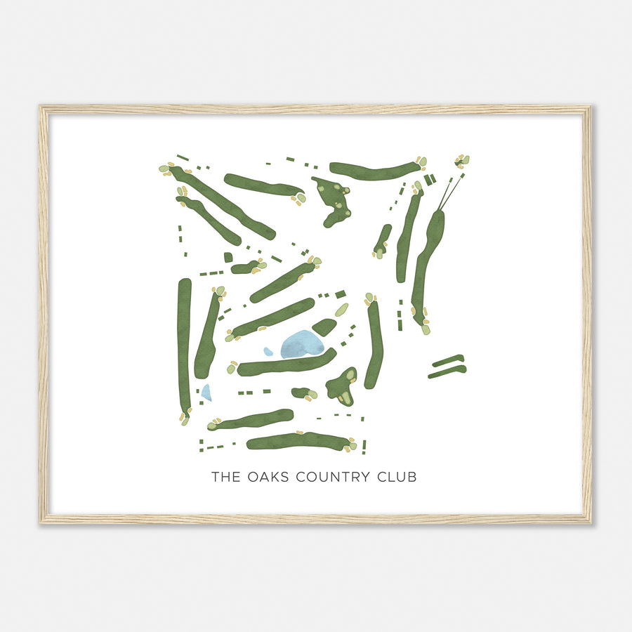 Print of The Oaks Country Club Modern Map