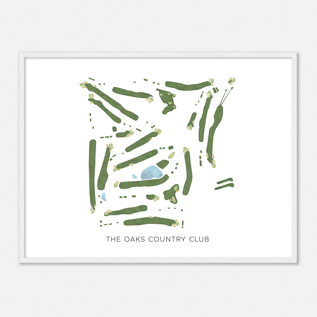 Print of The Oaks Country Club Modern Map