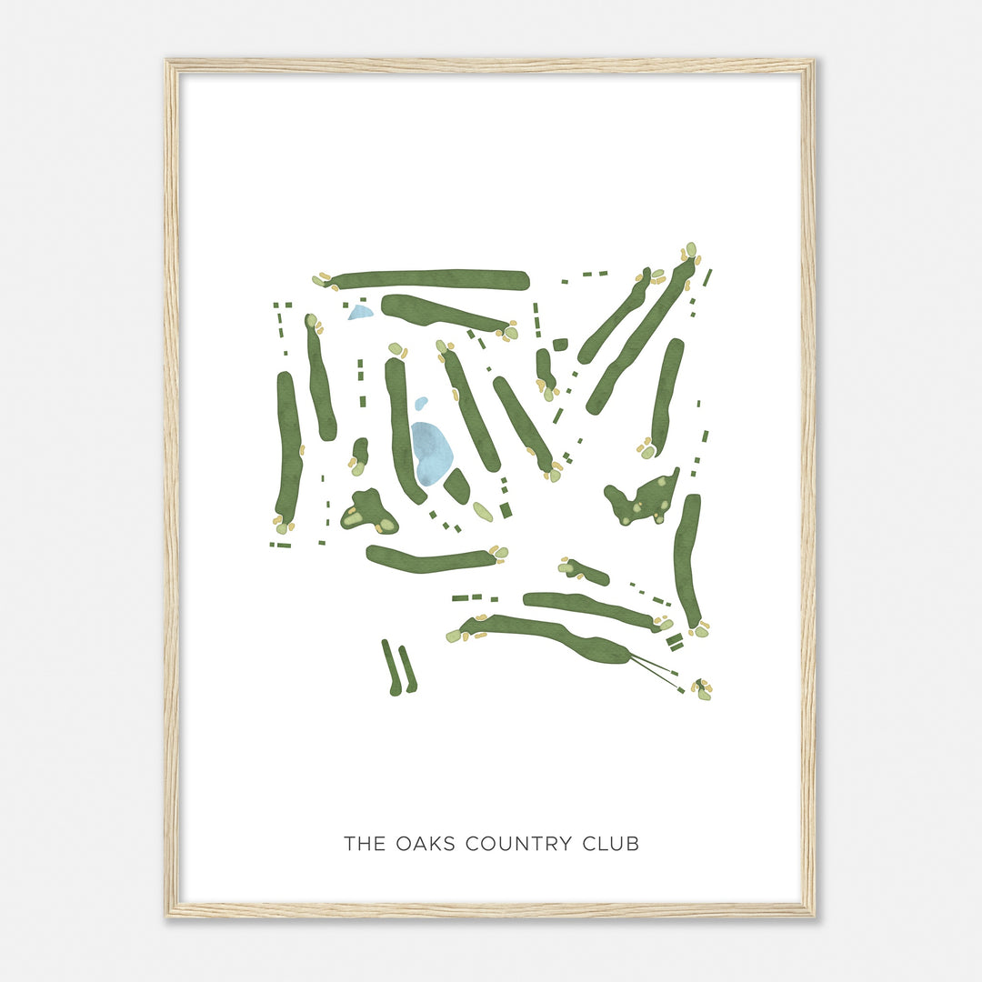 Print of The Oaks Country Club Modern Map