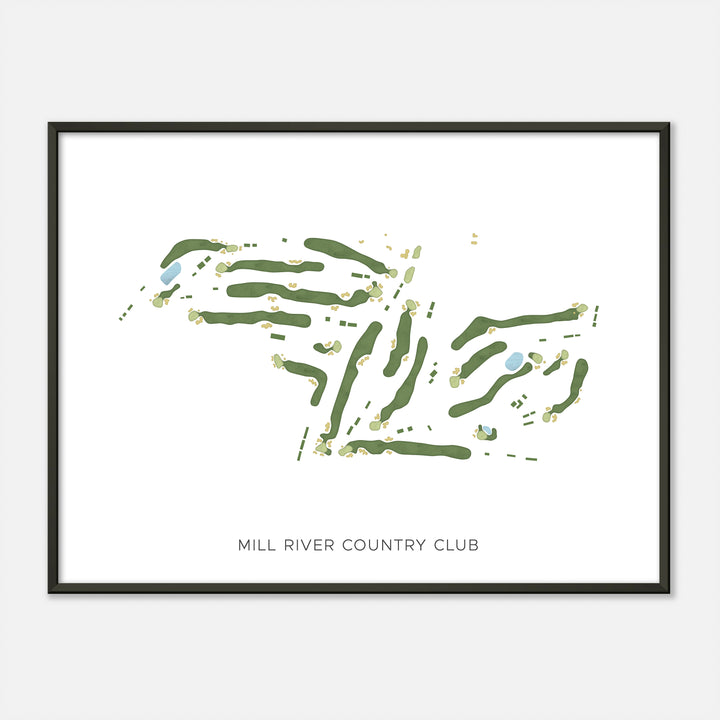 Print of Mill River Country Club Modern Map