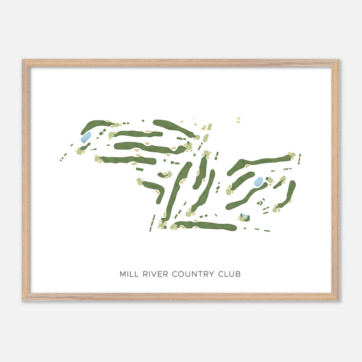 Print of Mill River Country Club Modern Map