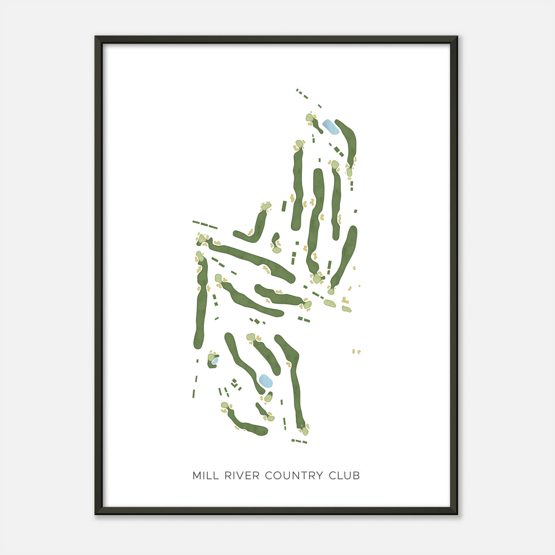 Print of Mill River Country Club Modern Map