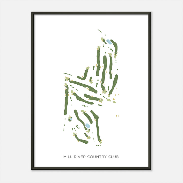 Print of Mill River Country Club Modern Map