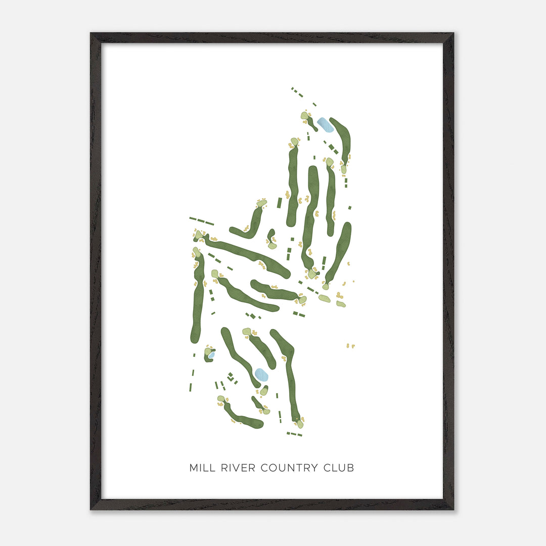Print of Mill River Country Club Modern Map