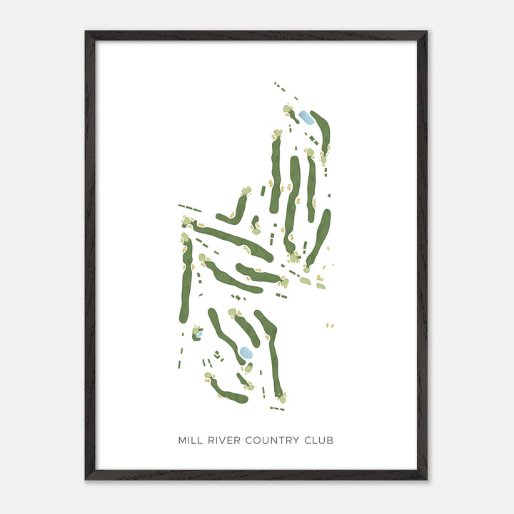 Print of Mill River Country Club Modern Map