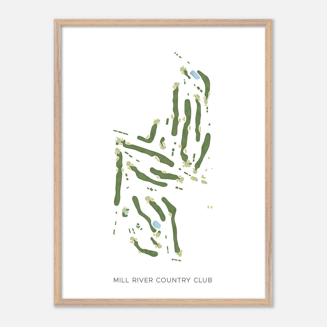 Print of Mill River Country Club Modern Map