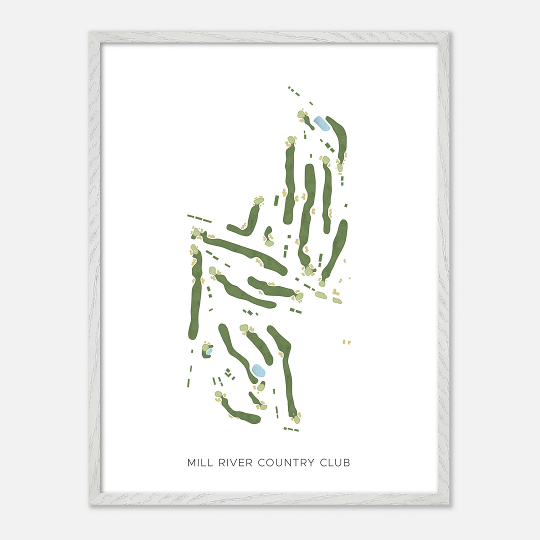 Print of Mill River Country Club Modern Map