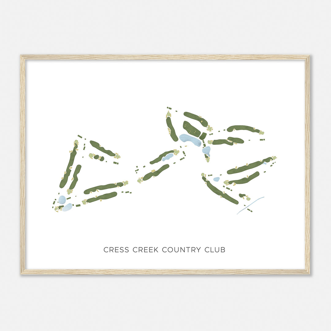 Print of Cress Creek Country Club Modern Map