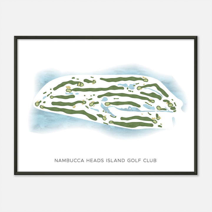 Print of Nambucca Heads Island Golf Club Modern Map