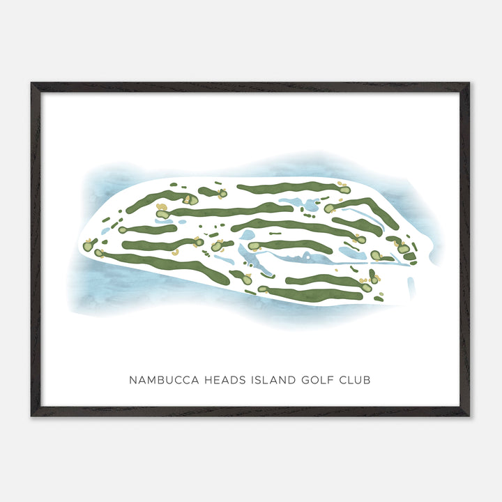 Print of Nambucca Heads Island Golf Club Modern Map