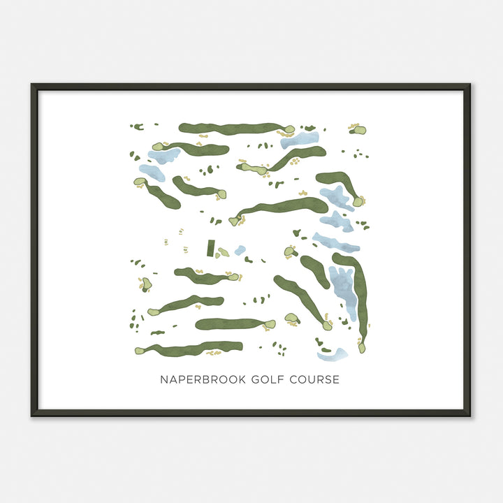 Print of Naperbrook Golf Course Modern Map