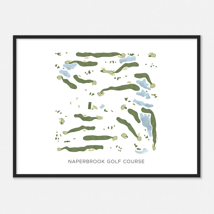 Print of Naperbrook Golf Course Modern Map