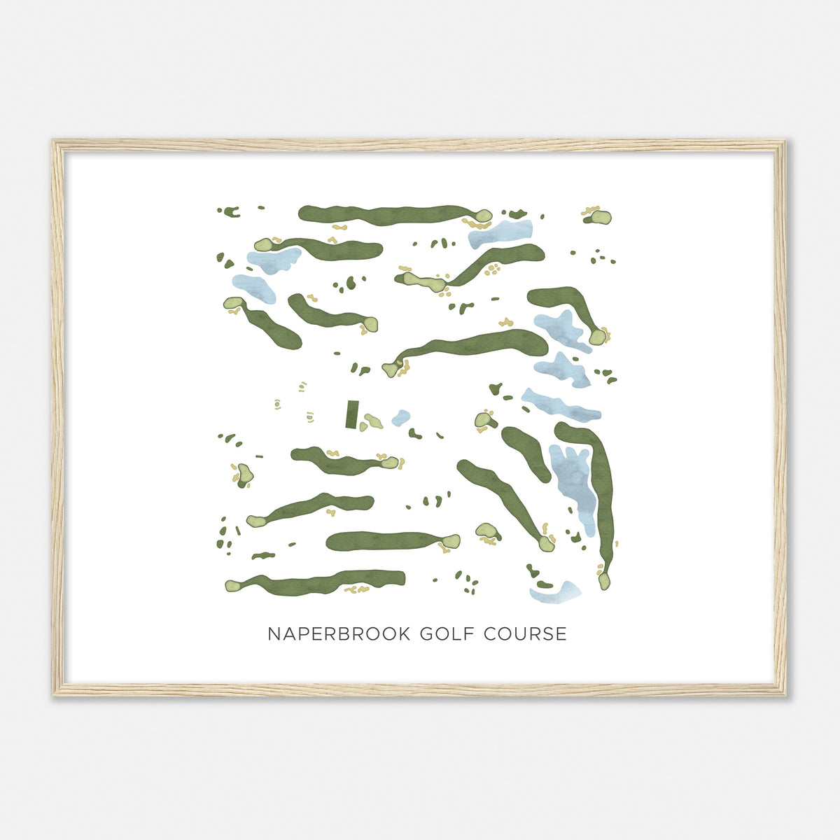 Print of Naperbrook Golf Course Modern Map
