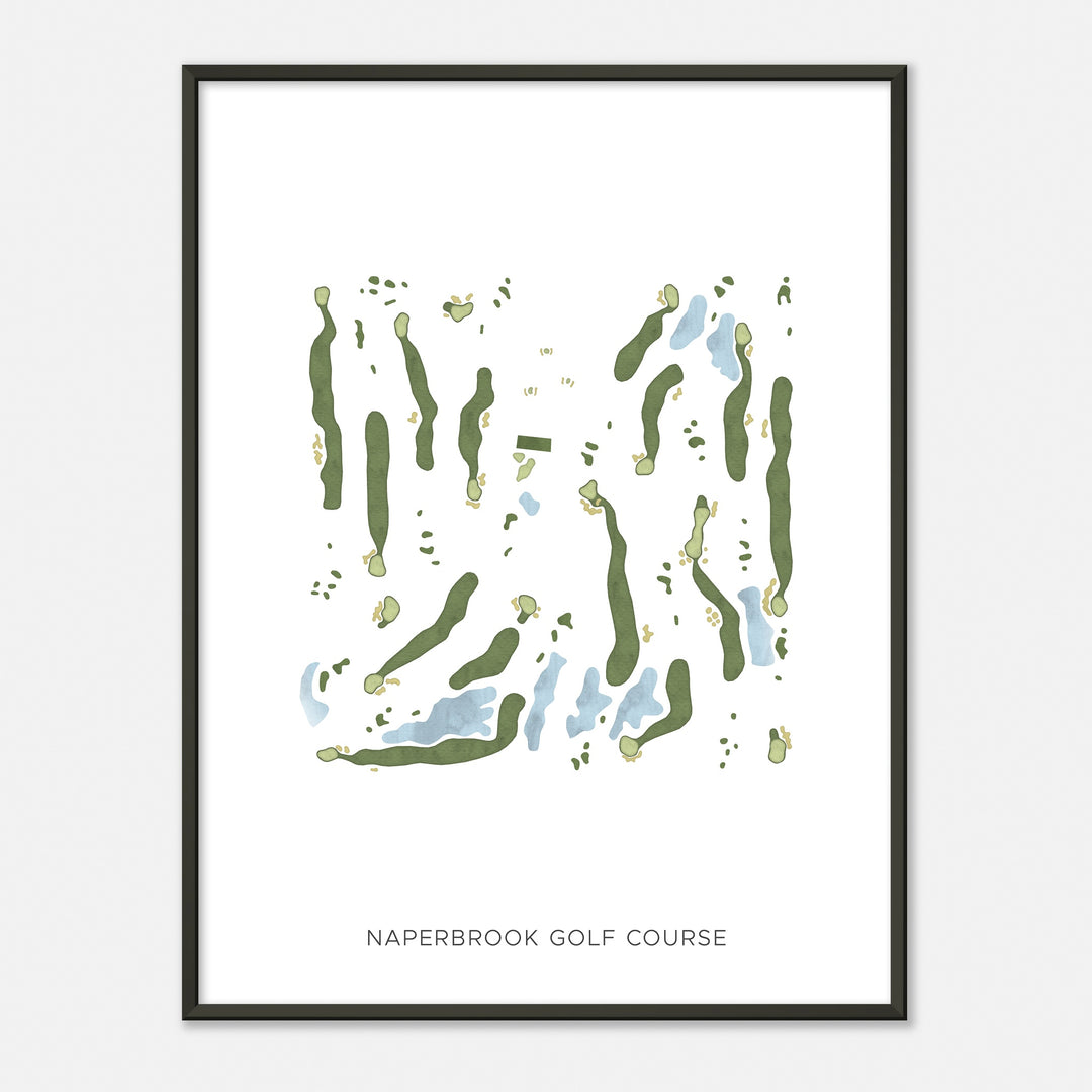 Print of Naperbrook Golf Course Modern Map