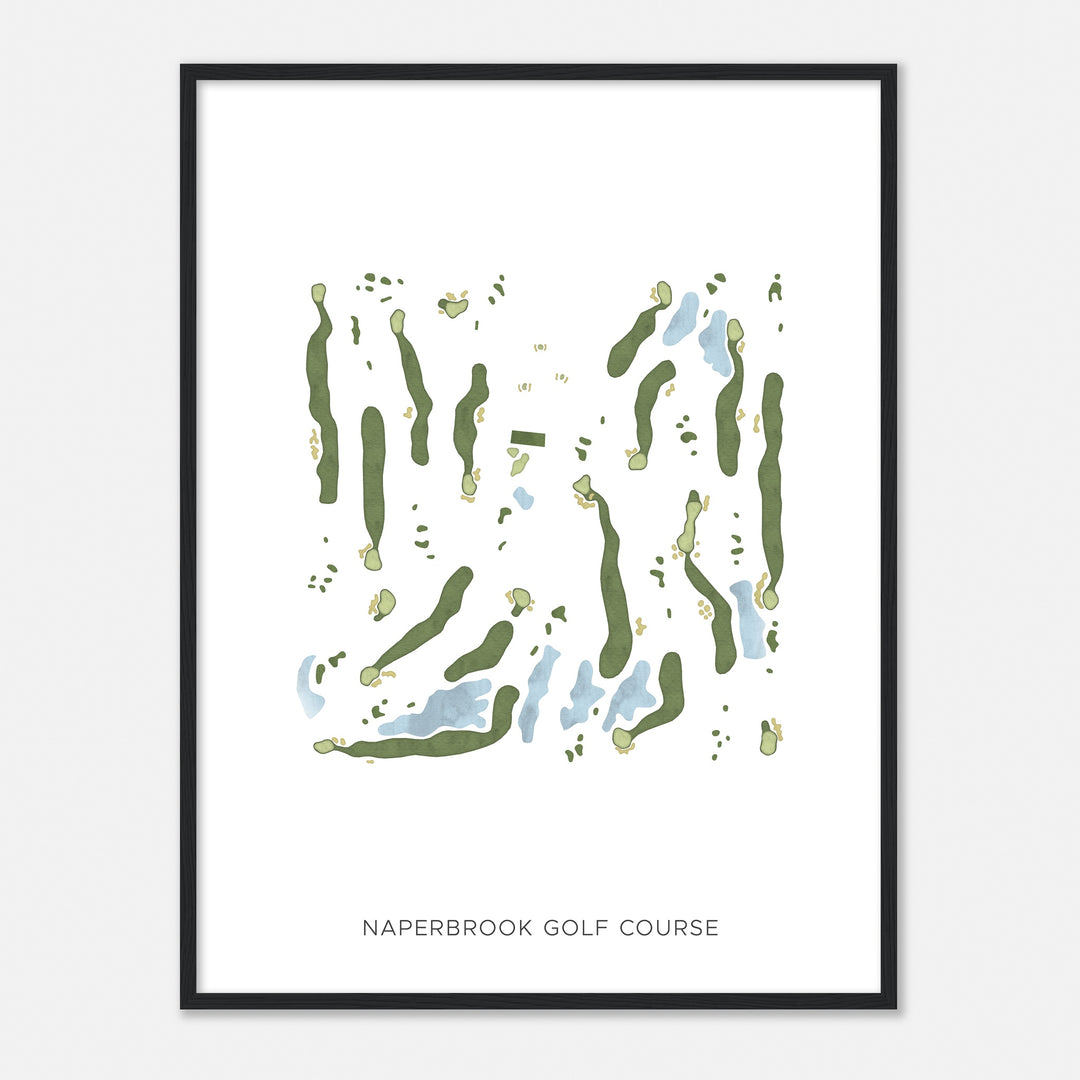 Print of Naperbrook Golf Course Modern Map