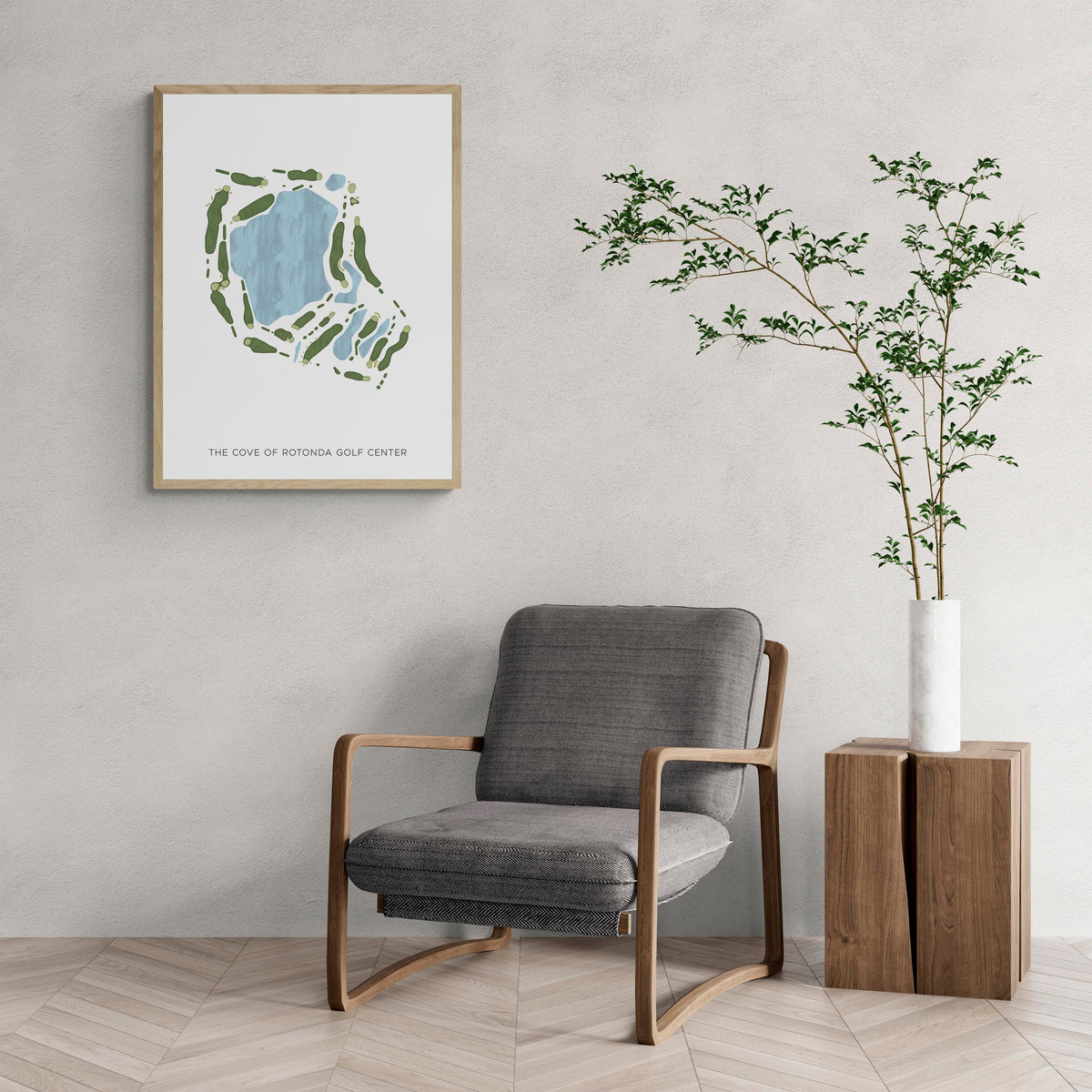 Modern Map of The Cove Of Rotonda Golf Center with a comfy armchair and large plant