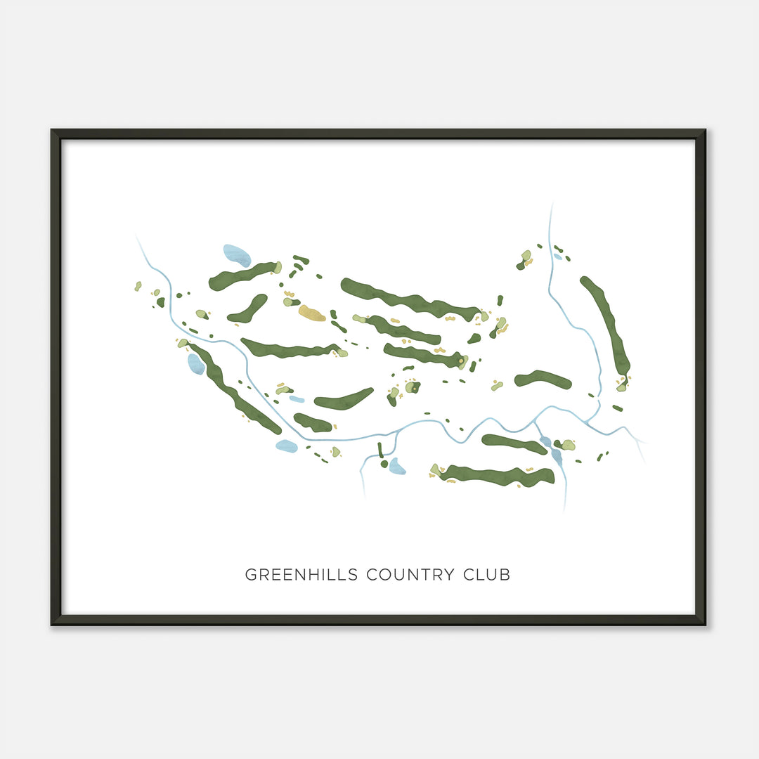 Print of Greenhills Country Club Modern Map
