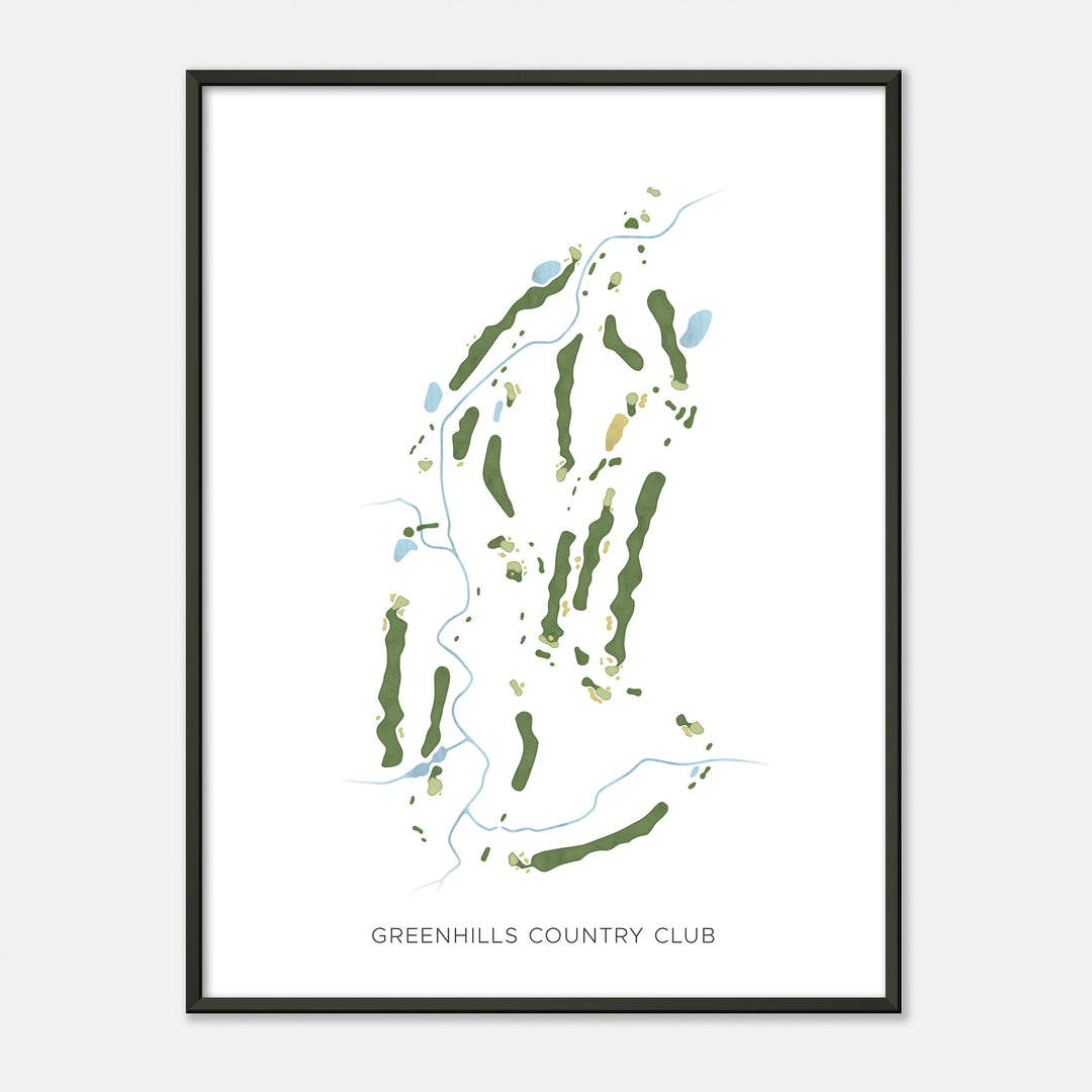Print of Greenhills Country Club Modern Map