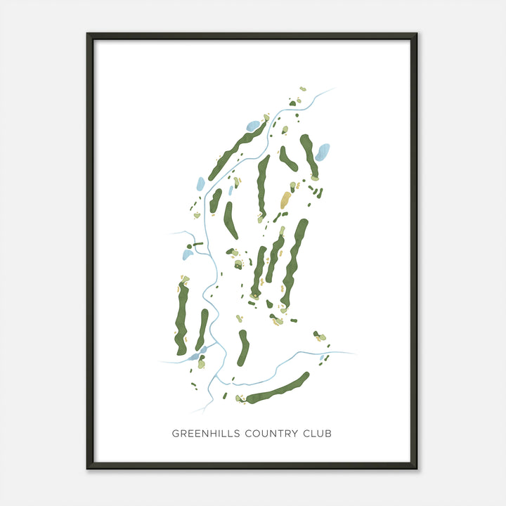 Print of Greenhills Country Club Modern Map