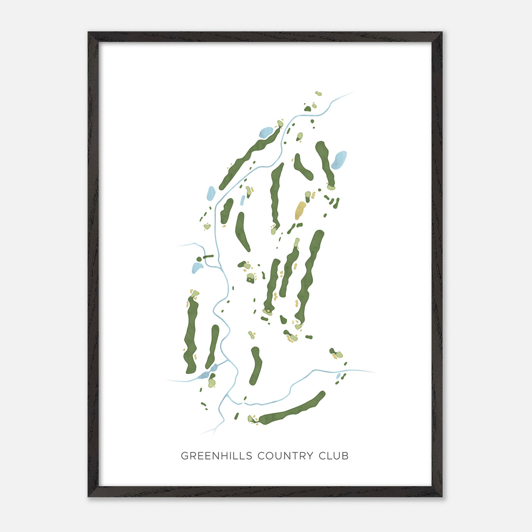Print of Greenhills Country Club Modern Map