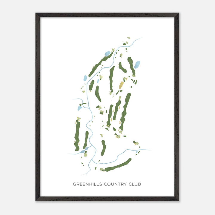 Print of Greenhills Country Club Modern Map
