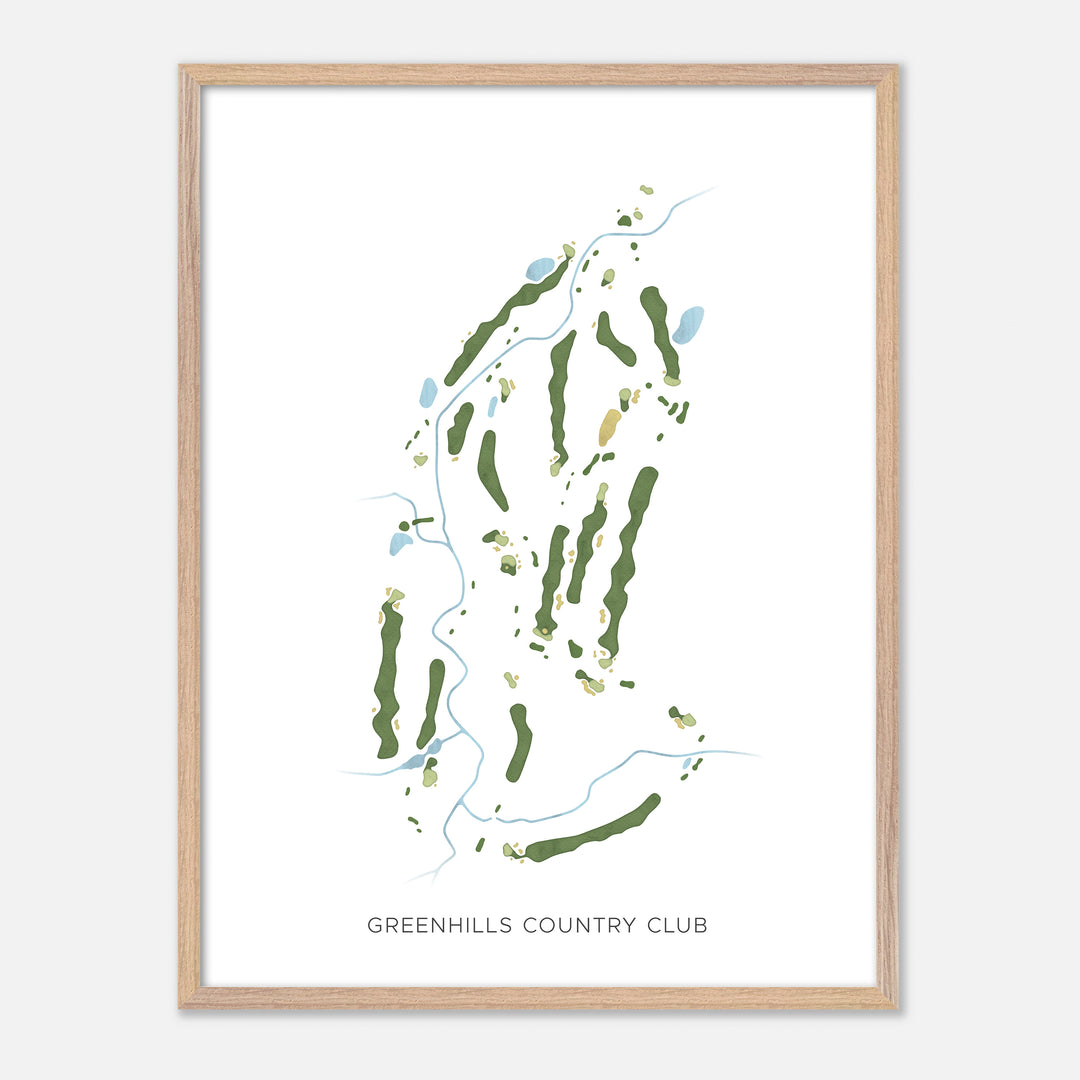 Print of Greenhills Country Club Modern Map