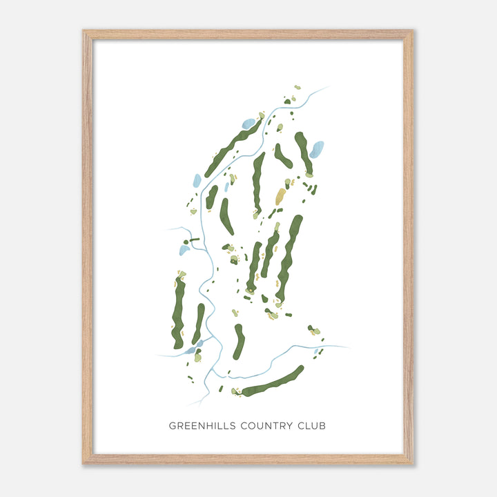 Print of Greenhills Country Club Modern Map