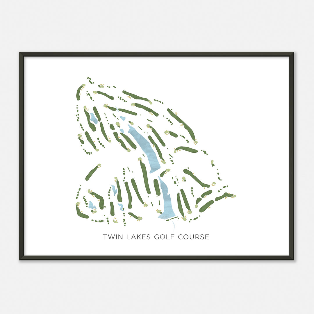 Print of Twin Lakes Golf Course Modern Map