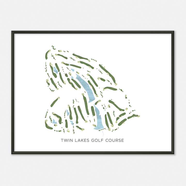Print of Twin Lakes Golf Course Modern Map