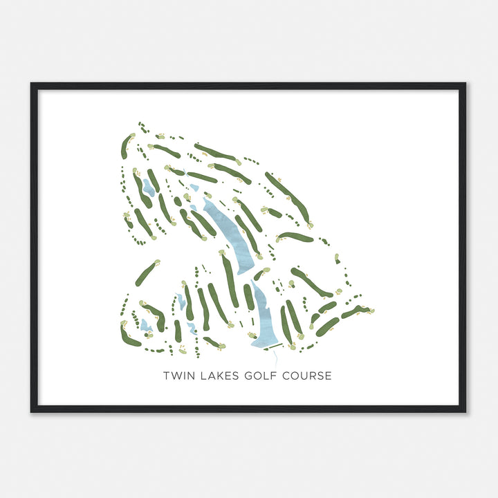 Print of Twin Lakes Golf Course Modern Map