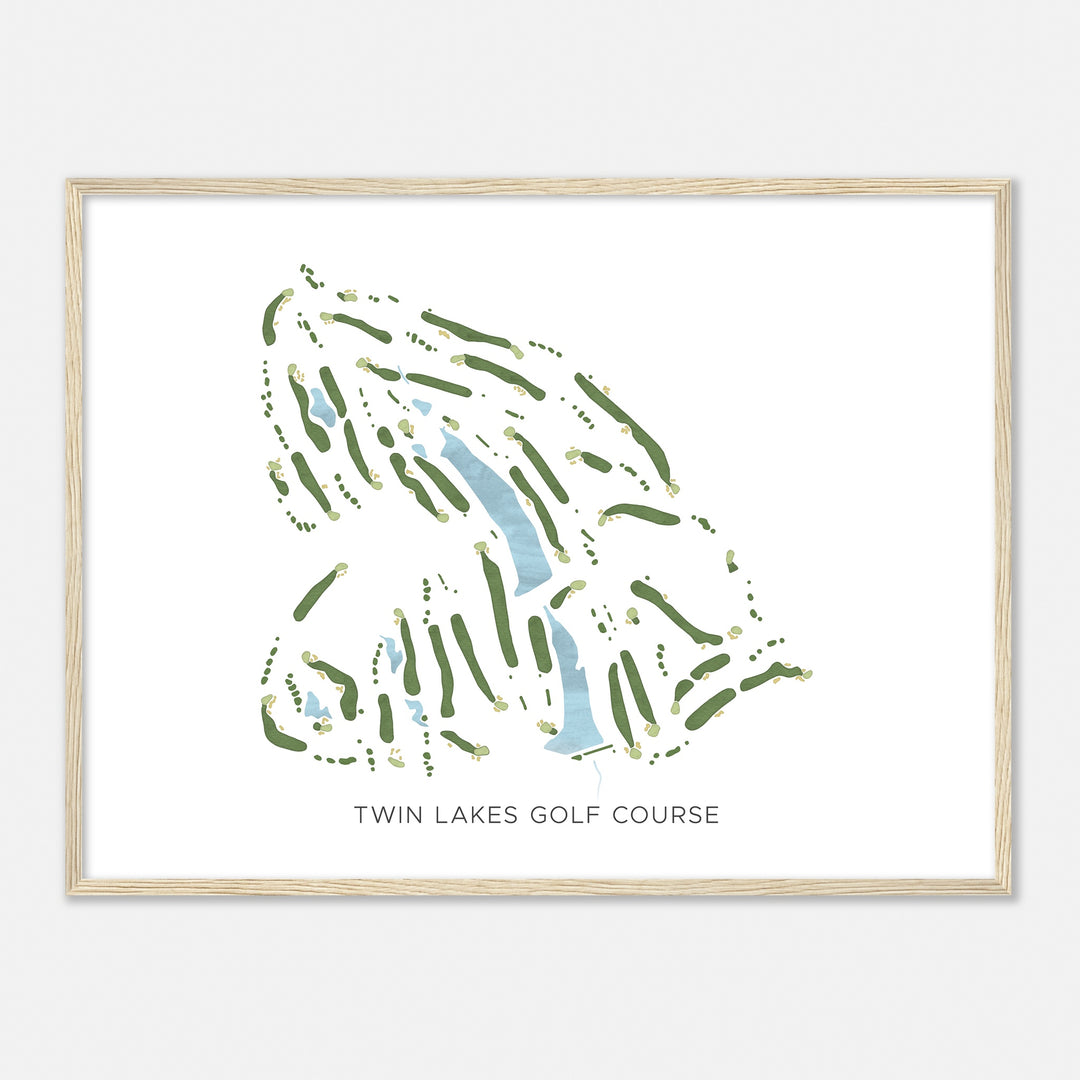 Print of Twin Lakes Golf Course Modern Map