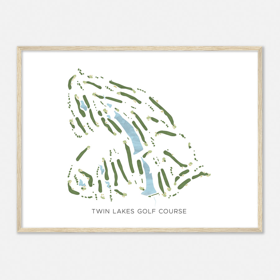 Print of Twin Lakes Golf Course Modern Map