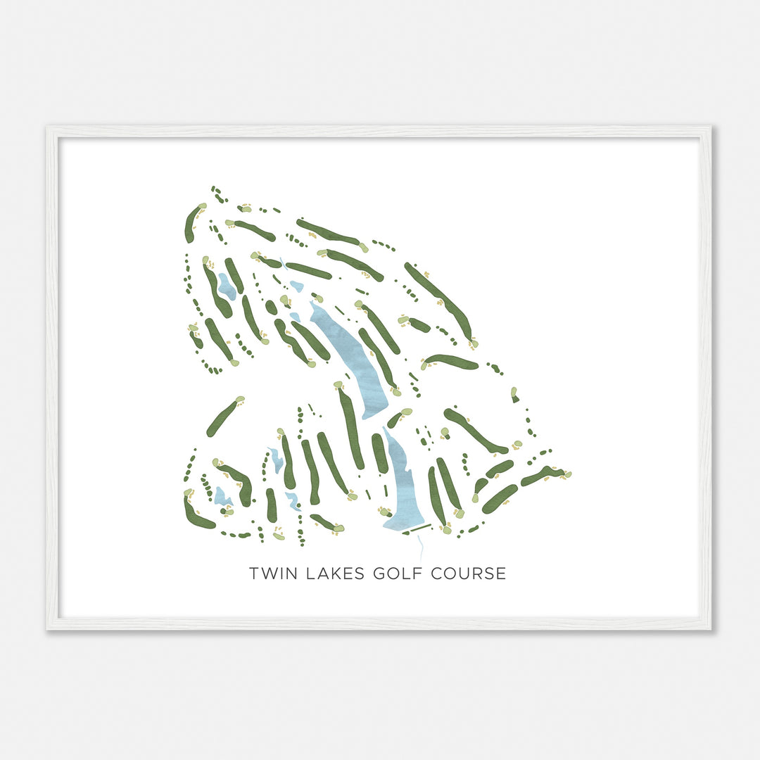 Print of Twin Lakes Golf Course Modern Map