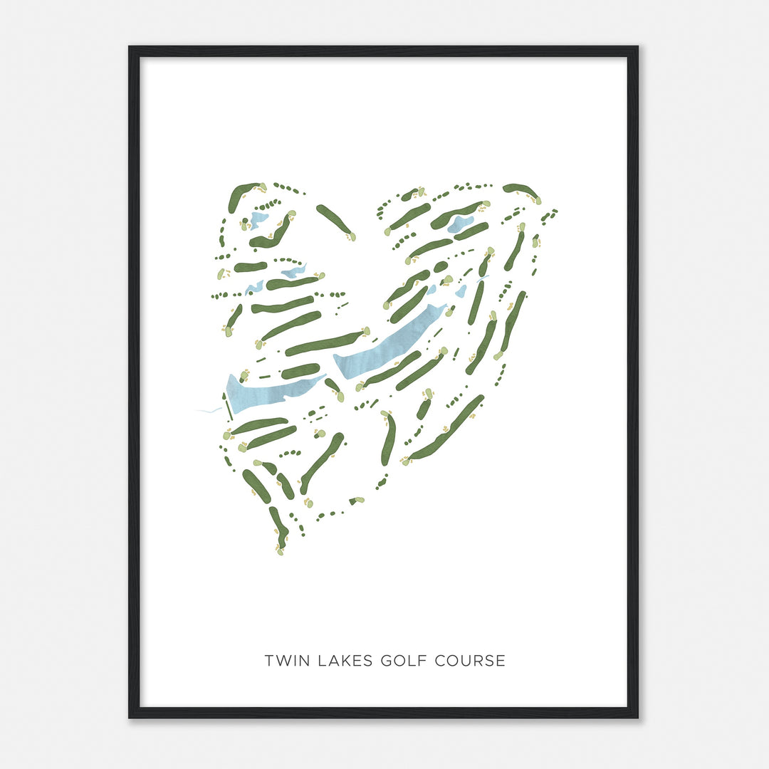 Print of Twin Lakes Golf Course Modern Map