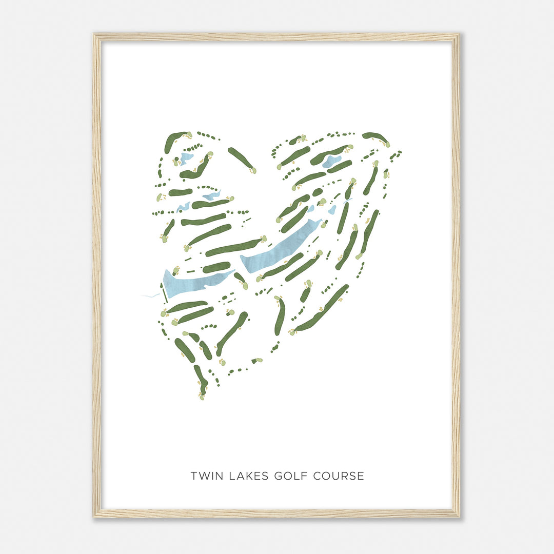 Print of Twin Lakes Golf Course Modern Map